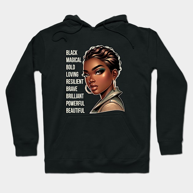 Beautiful Powerful Black Woman Hoodie by UrbanLifeApparel